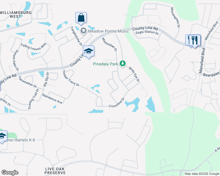 map of restaurants, bars, coffee shops, grocery stores, and more near 1215 Horsemint Lane in Zephyrhills