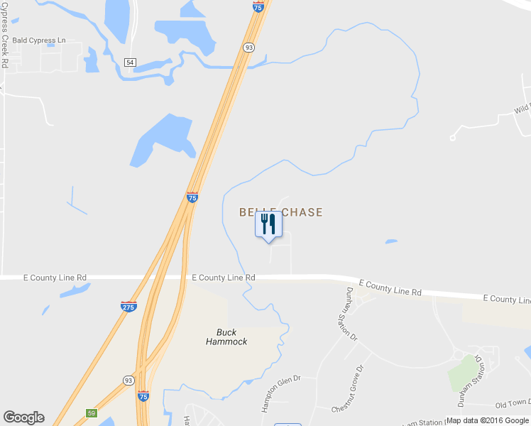 map of restaurants, bars, coffee shops, grocery stores, and more near 1260 Nashville Drive in Wesley Chapel