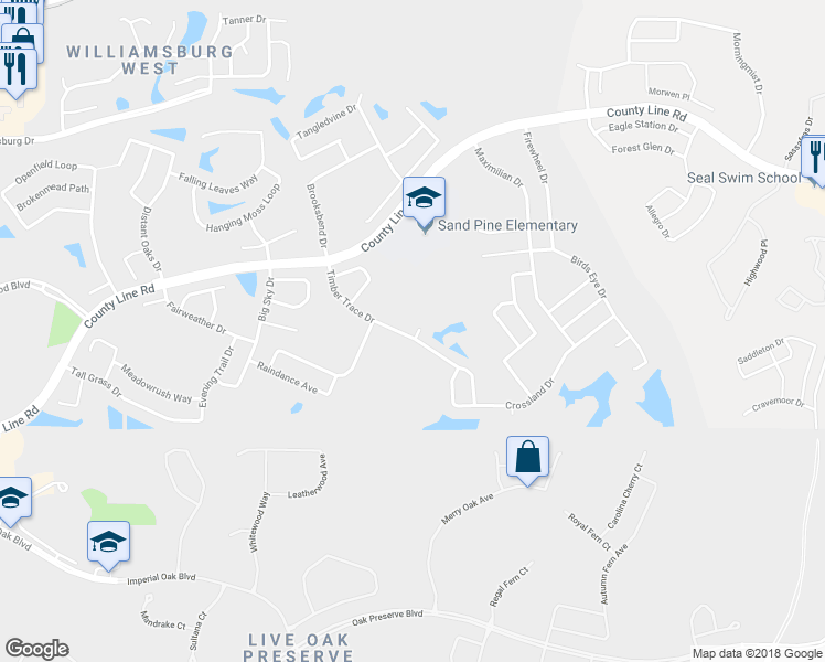map of restaurants, bars, coffee shops, grocery stores, and more near 1210 Timber Trace Drive in Zephyrhills