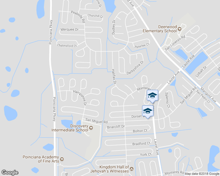 map of restaurants, bars, coffee shops, grocery stores, and more near 829 Hazel Grove Court in Kissimmee