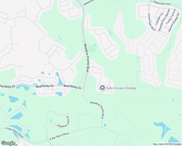map of restaurants, bars, coffee shops, grocery stores, and more near 1233 Ambridge Drive in Wesley Chapel