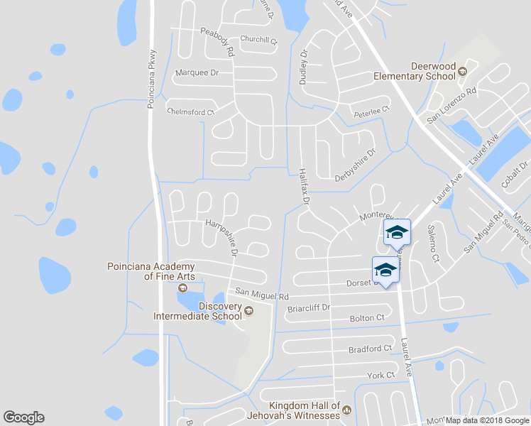 map of restaurants, bars, coffee shops, grocery stores, and more near 238 Great Yarmouth Court in Kissimmee
