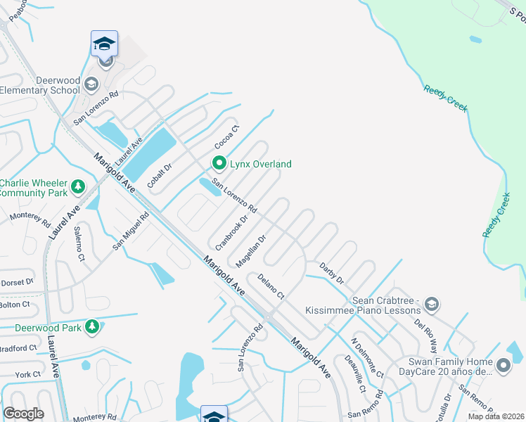map of restaurants, bars, coffee shops, grocery stores, and more near in Poinciana