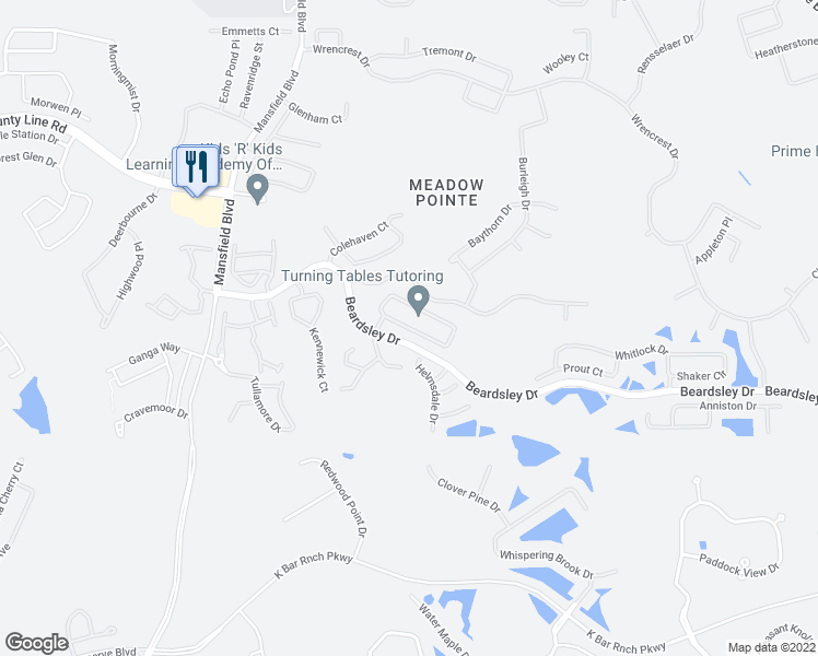 map of restaurants, bars, coffee shops, grocery stores, and more near 30813 Lanesborough Circle in Wesley Chapel