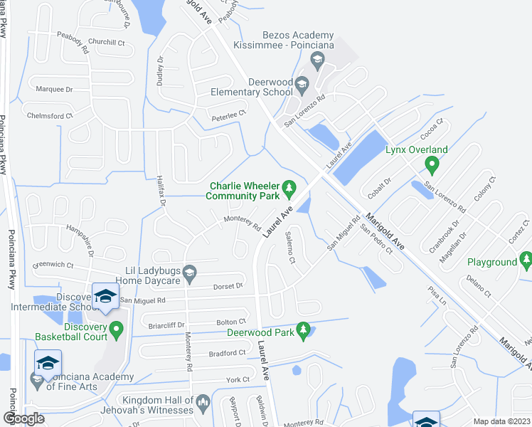 map of restaurants, bars, coffee shops, grocery stores, and more near 907 Cumbran Lane in Kissimmee