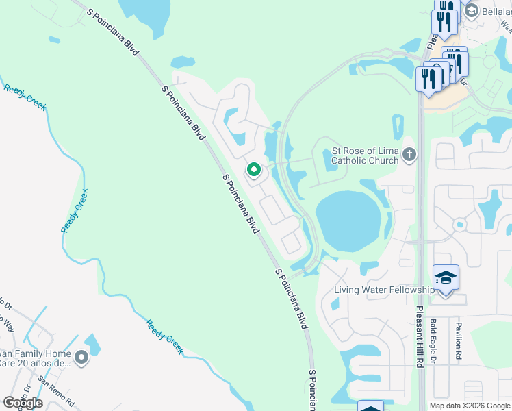 map of restaurants, bars, coffee shops, grocery stores, and more near 3935 Port Sea Place in Kissimmee