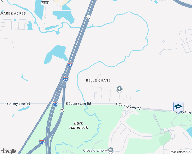 map of restaurants, bars, coffee shops, grocery stores, and more near 1260 Nashville Drive in Wesley Chapel