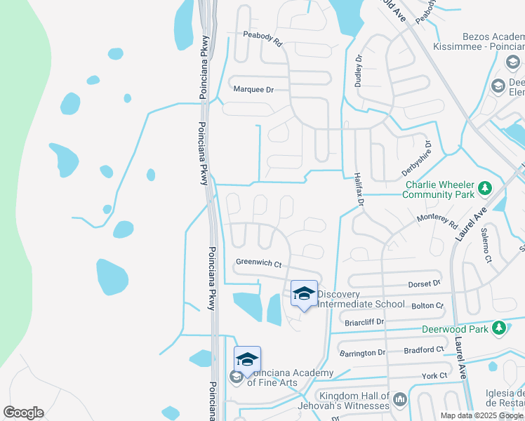 map of restaurants, bars, coffee shops, grocery stores, and more near 940 Gateshead Court in Kissimmee