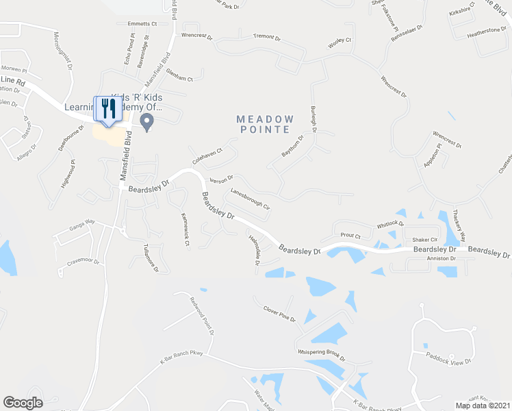 map of restaurants, bars, coffee shops, grocery stores, and more near 30610 Lanesborough Circle in Wesley Chapel
