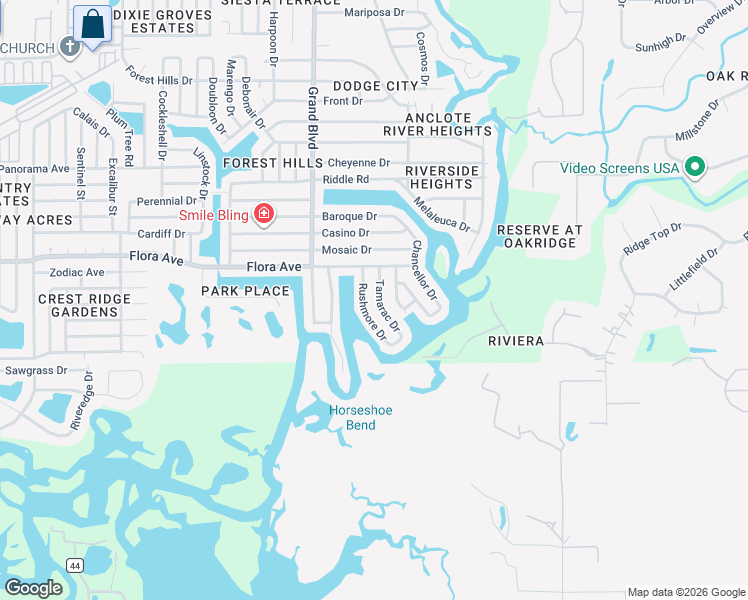 map of restaurants, bars, coffee shops, grocery stores, and more near 1148 Tamarac Drive in Holiday