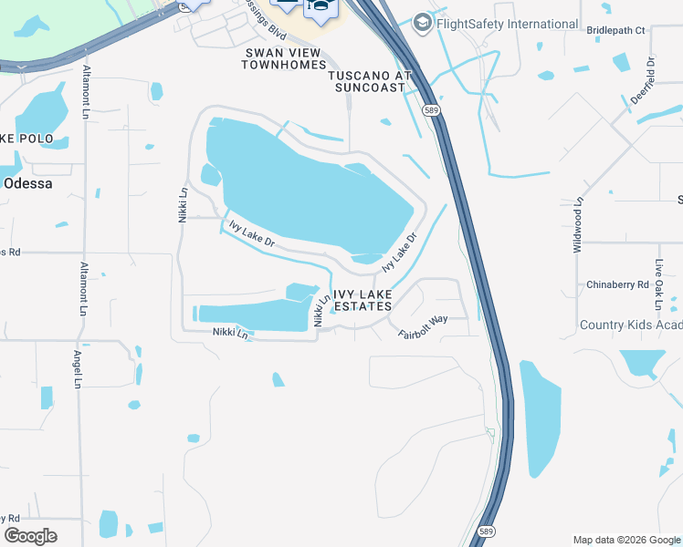 map of restaurants, bars, coffee shops, grocery stores, and more near 16518 Ivy Lake Drive in Odessa