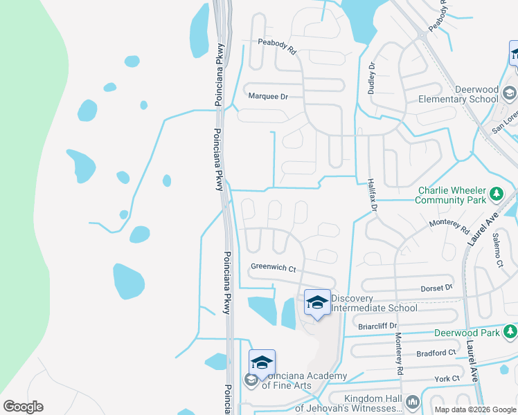 map of restaurants, bars, coffee shops, grocery stores, and more near 924 Gloucester Court in Kissimmee