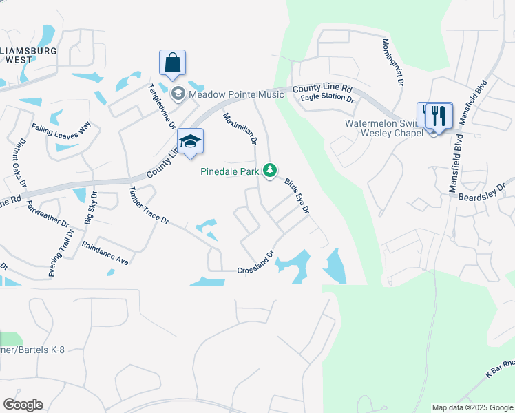 map of restaurants, bars, coffee shops, grocery stores, and more near 1305 Maximilian Drive in Zephyrhills