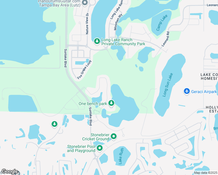map of restaurants, bars, coffee shops, grocery stores, and more near 19570 Roseate Drive in Lutz