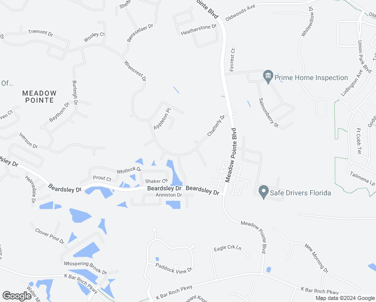 map of restaurants, bars, coffee shops, grocery stores, and more near 31251 Chatterly Drive in Wesley Chapel