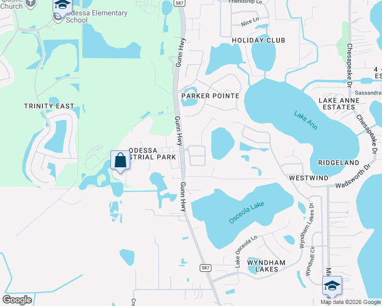 map of restaurants, bars, coffee shops, grocery stores, and more near 13535 Mere View Drive in Odessa