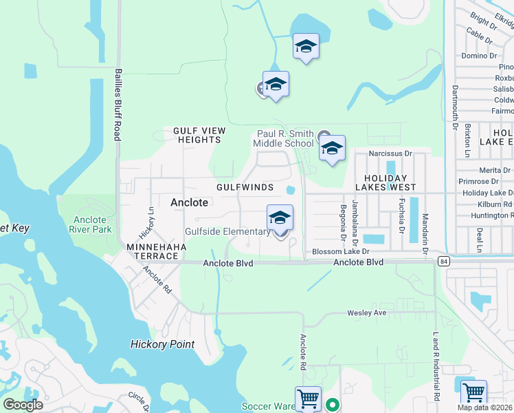 map of restaurants, bars, coffee shops, grocery stores, and more near 2211 Barracuda Court in Holiday