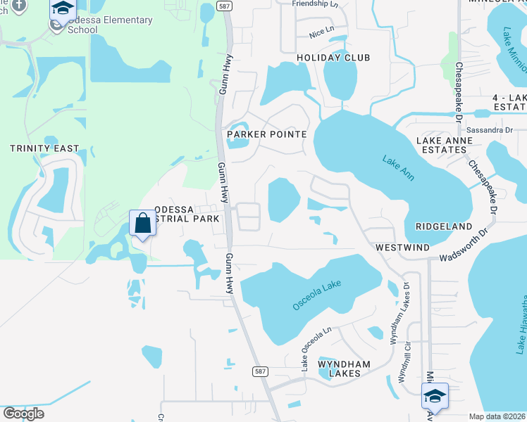 map of restaurants, bars, coffee shops, grocery stores, and more near 1313 Loretto Circle in Odessa