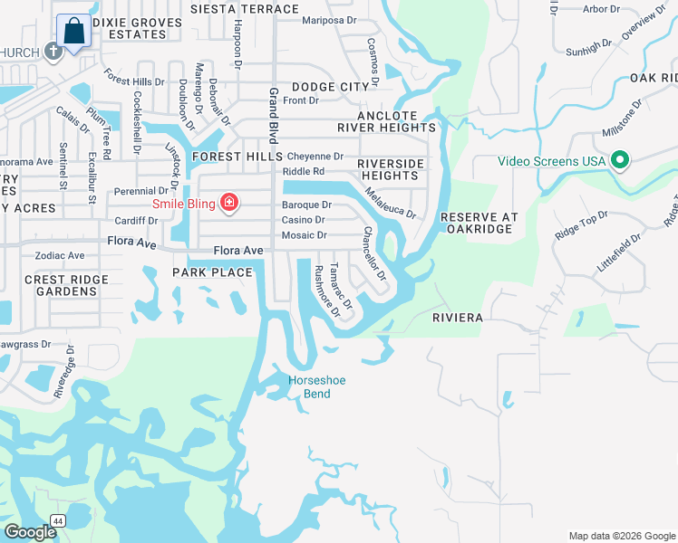 map of restaurants, bars, coffee shops, grocery stores, and more near 1148 Tamarac Drive in Holiday