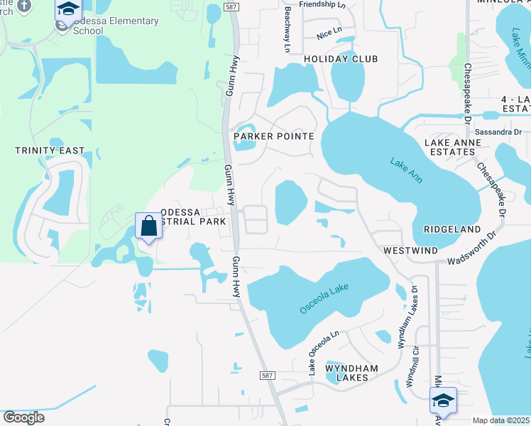 map of restaurants, bars, coffee shops, grocery stores, and more near 1313 Loretto Circle in Odessa