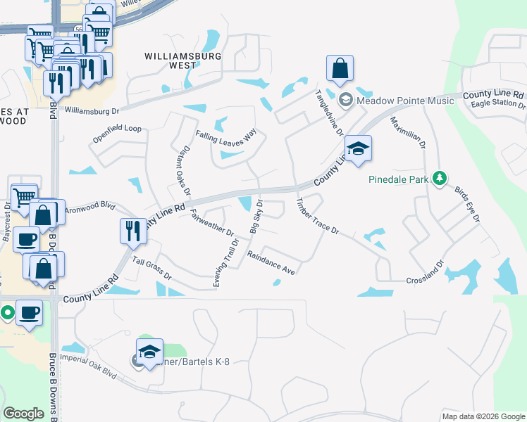 map of restaurants, bars, coffee shops, grocery stores, and more near 28733 Midnight Star Loop in Zephyrhills