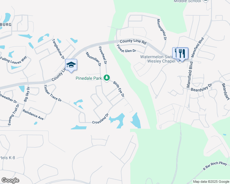 map of restaurants, bars, coffee shops, grocery stores, and more near 29446 Sea Dahlia Pass in Wesley Chapel