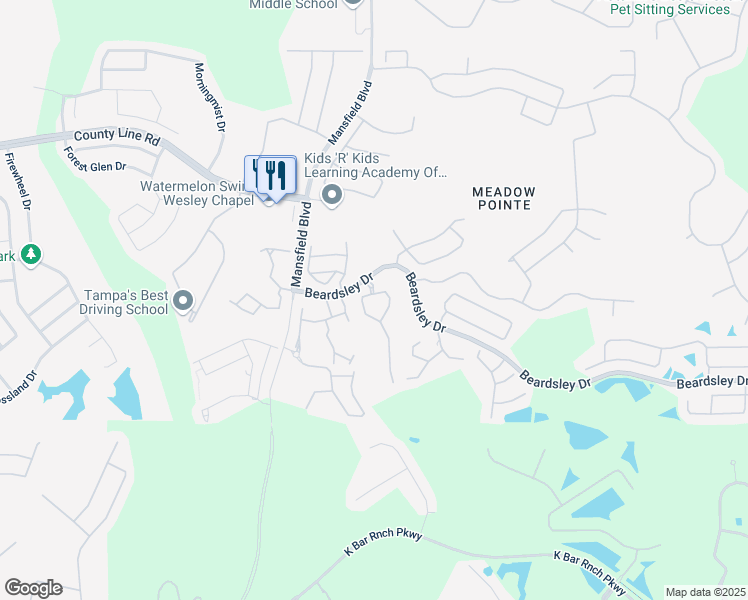 map of restaurants, bars, coffee shops, grocery stores, and more near 30246 Lacledes Lane in Zephyrhills