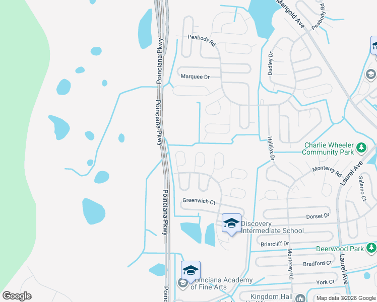 map of restaurants, bars, coffee shops, grocery stores, and more near 924 Gloucester Court in Kissimmee