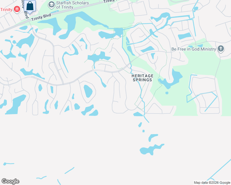 map of restaurants, bars, coffee shops, grocery stores, and more near 1146 Wolford Drive in Trinity