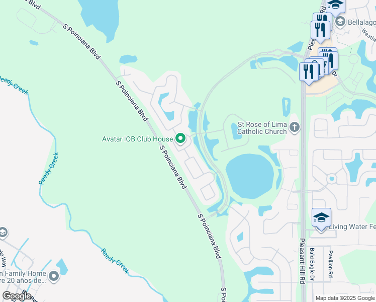map of restaurants, bars, coffee shops, grocery stores, and more near 4131 Bella Isle Circle in Kissimmee