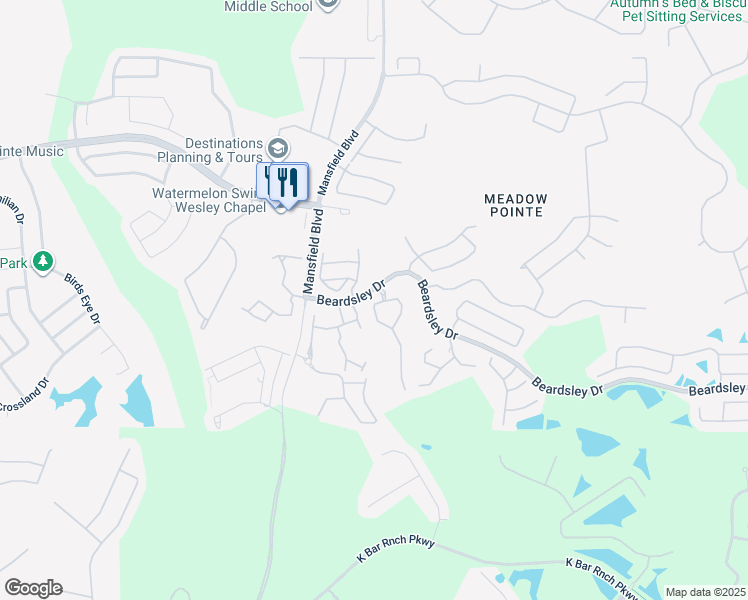 map of restaurants, bars, coffee shops, grocery stores, and more near 30246 Lacledes Lane in Zephyrhills
