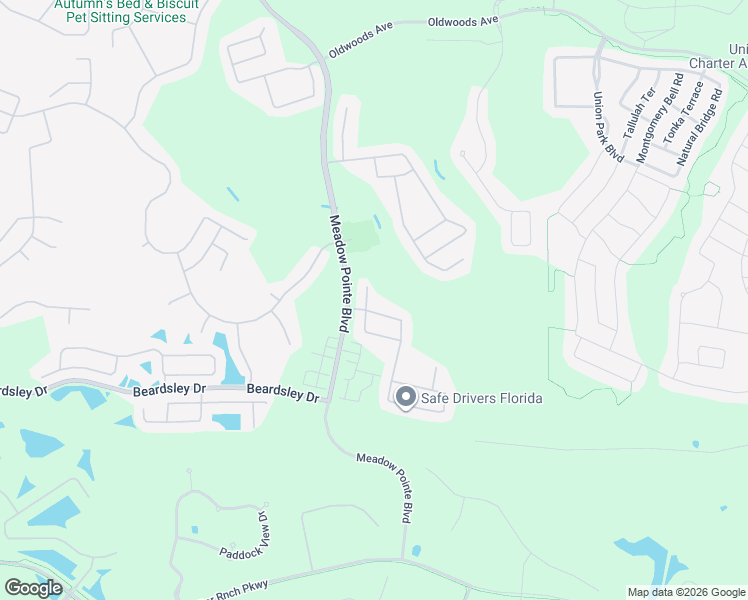 map of restaurants, bars, coffee shops, grocery stores, and more near 1322 Ambridge Drive in Wesley Chapel
