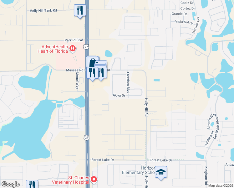 map of restaurants, bars, coffee shops, grocery stores, and more near 441 Nova Drive in Davenport