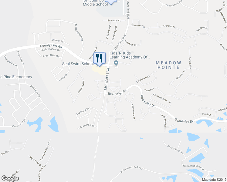 map of restaurants, bars, coffee shops, grocery stores, and more near 1331 Lyonshire Drive in Wesley Chapel