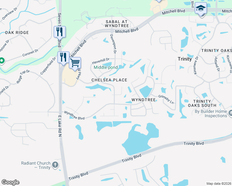 map of restaurants, bars, coffee shops, grocery stores, and more near 7414 Cheltnam Court in New Port Richey