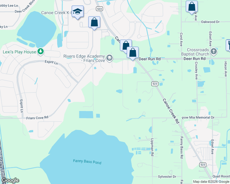 map of restaurants, bars, coffee shops, grocery stores, and more near 3958 McClelland Road in St. Cloud