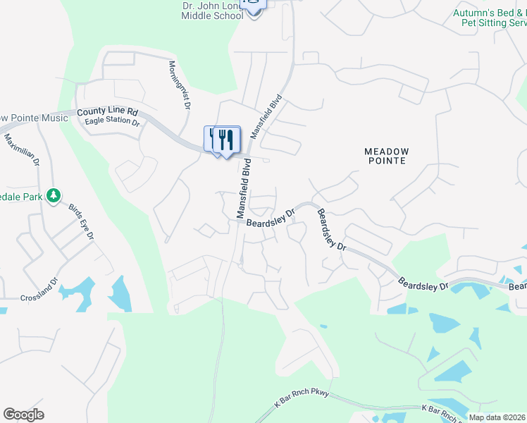 map of restaurants, bars, coffee shops, grocery stores, and more near 30140 Wellesley Way in Wesley Chapel