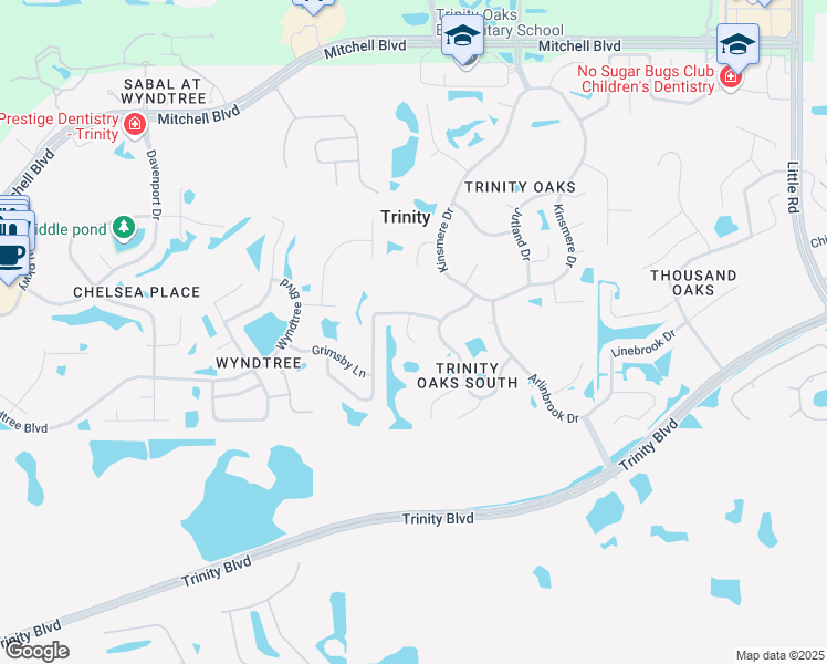 map of restaurants, bars, coffee shops, grocery stores, and more near 1218 Manderlee Place in New Port Richey