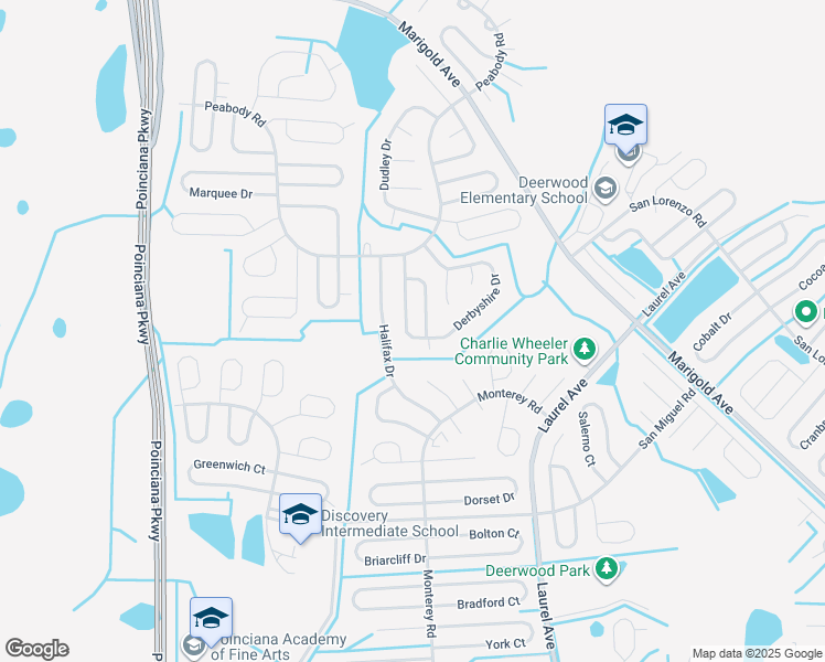 map of restaurants, bars, coffee shops, grocery stores, and more near 904 Dartmouth Court in Kissimmee