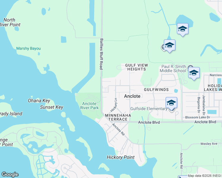 map of restaurants, bars, coffee shops, grocery stores, and more near 1241 Hickory Lane in Holiday
