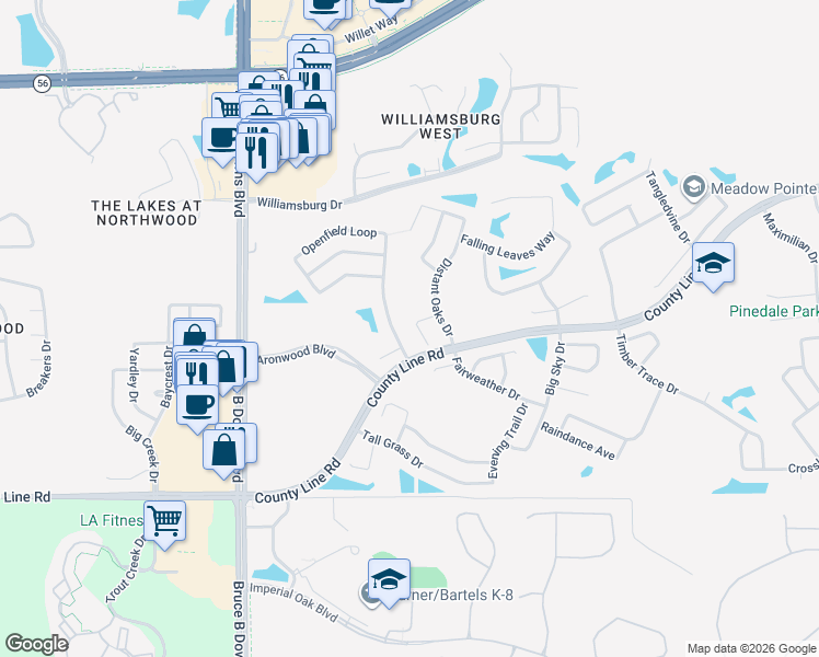 map of restaurants, bars, coffee shops, grocery stores, and more near 1415 Scattered Pines Place in Zephyrhills