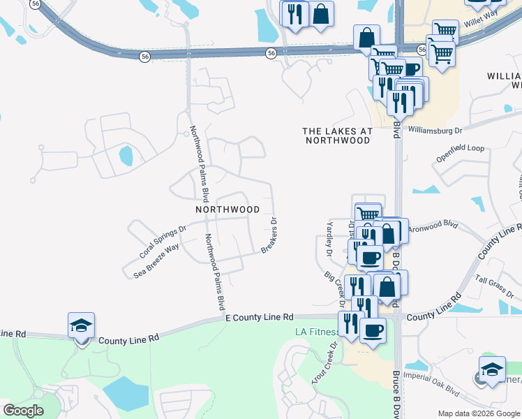 map of restaurants, bars, coffee shops, grocery stores, and more near 27451 Zuma Court in Wesley Chapel