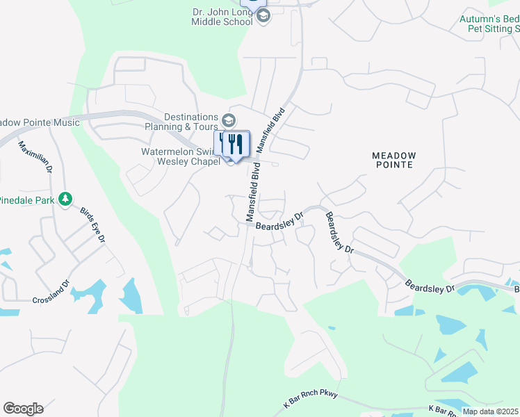 map of restaurants, bars, coffee shops, grocery stores, and more near 1413 Lyonshire Drive in Zephyrhills