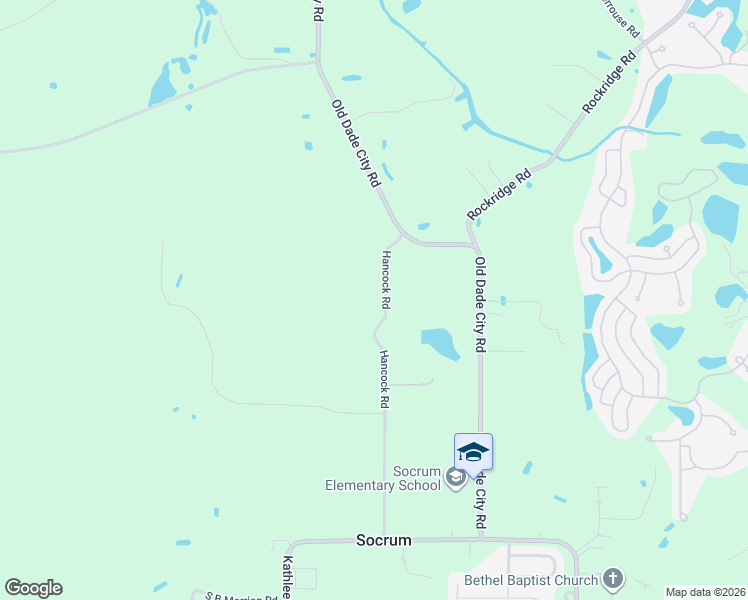 map of restaurants, bars, coffee shops, grocery stores, and more near 9802 Hancock Road in Lakeland