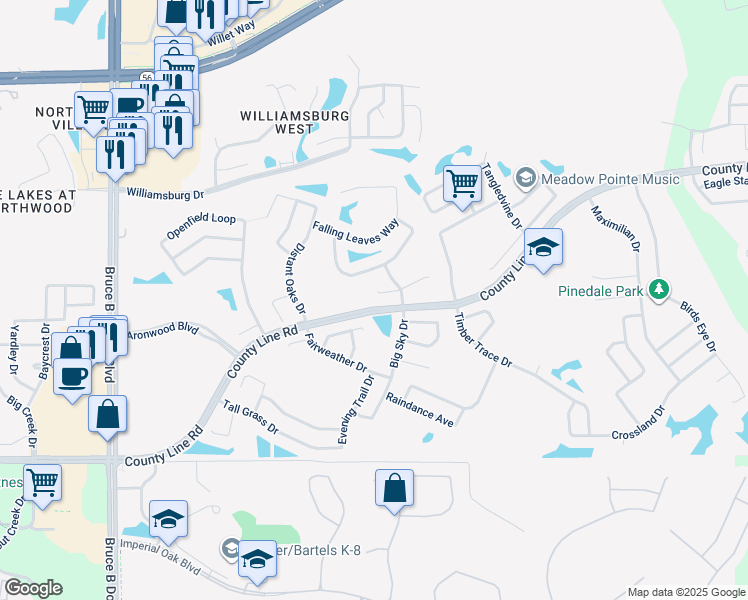 map of restaurants, bars, coffee shops, grocery stores, and more near 28642 Crooked Stick Court in Zephyrhills