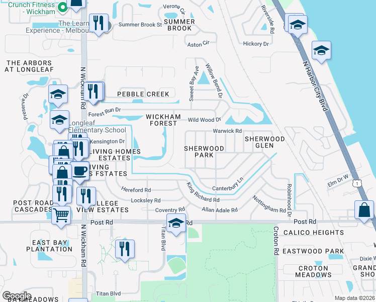 map of restaurants, bars, coffee shops, grocery stores, and more near in Melbourne