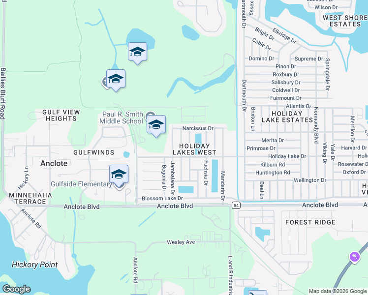 map of restaurants, bars, coffee shops, grocery stores, and more near 1300 Greenlea Drive in Holiday