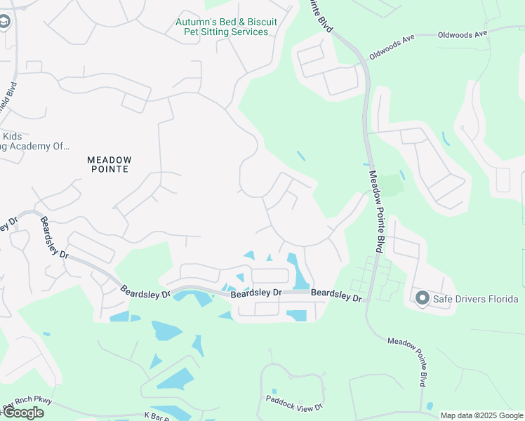 map of restaurants, bars, coffee shops, grocery stores, and more near 31040 Chatterly Drive in Wesley Chapel