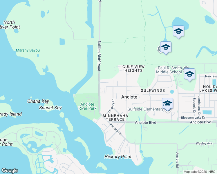 map of restaurants, bars, coffee shops, grocery stores, and more near 1241 Hickory Lane in Holiday