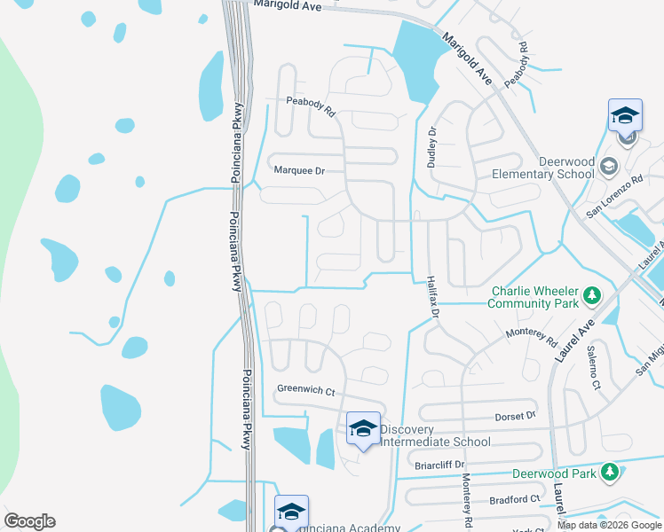 map of restaurants, bars, coffee shops, grocery stores, and more near 944 Cambridge Court in Kissimmee